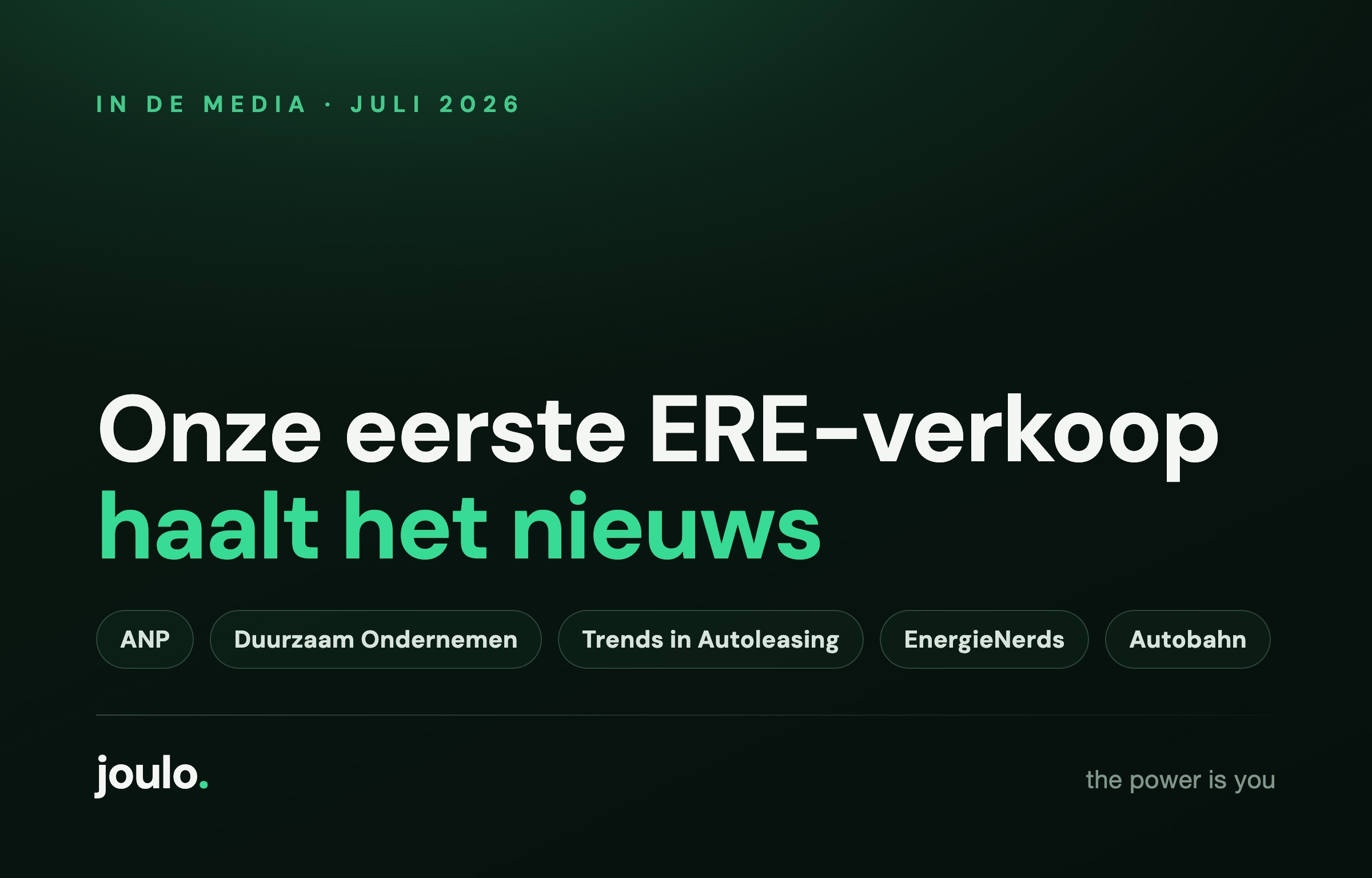 Onze eerste ERE-verkoop haalt het nieuws