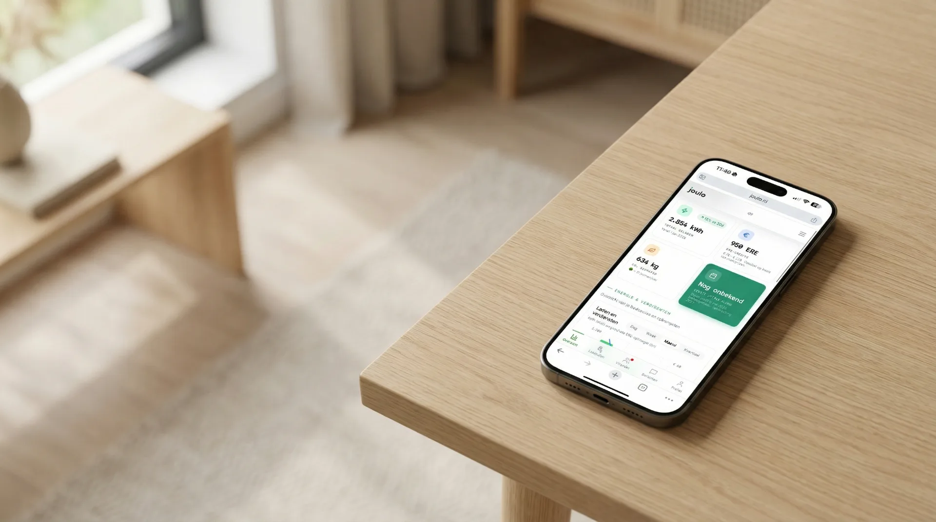 Joulo mobiele app op tafel