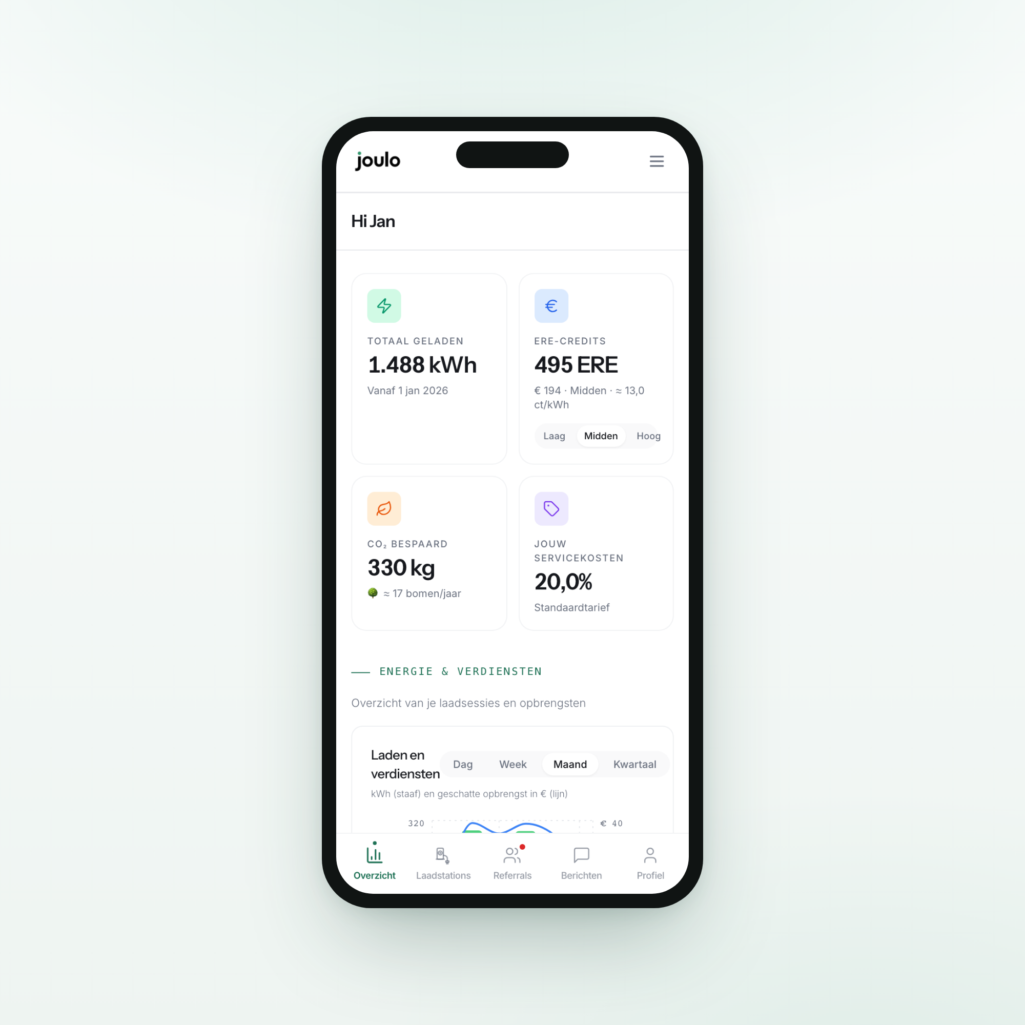 Joulo product shot • Mobiele app